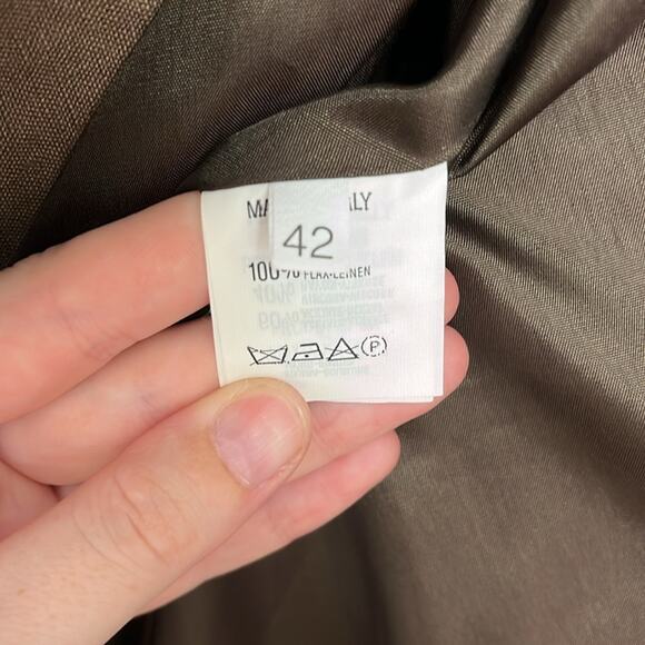 Emporio Armani 100% Linen Single Button Long Blazer Structured Italy - EU 42 - Picture 7 of 12